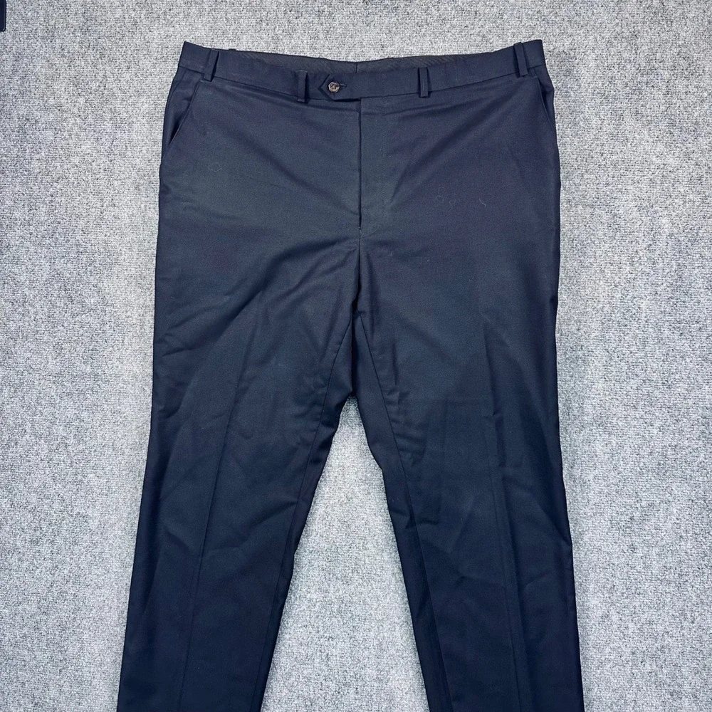 Lauren Ralph Lauren 2 Piece Suit 48L 42x32 Black Wool Blend Pleated Pant